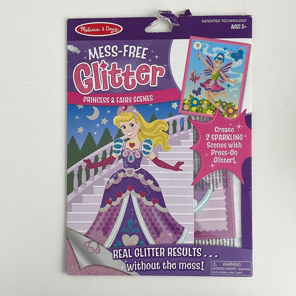Melissa & Doug - Mess-Free Glitter Princess and Fairy Scene Craft - Kid Activity